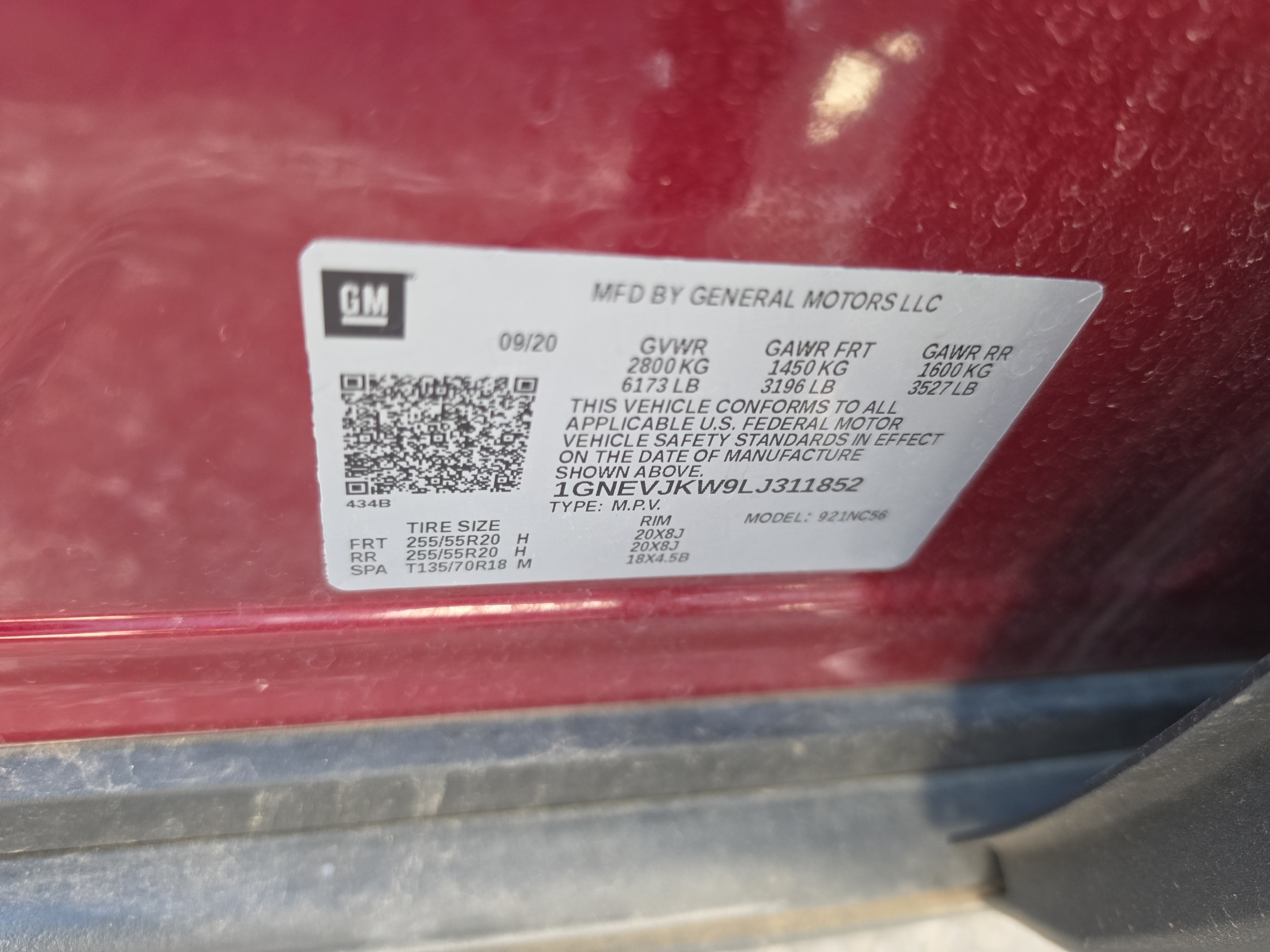2020 Chevrolet Traverse RS