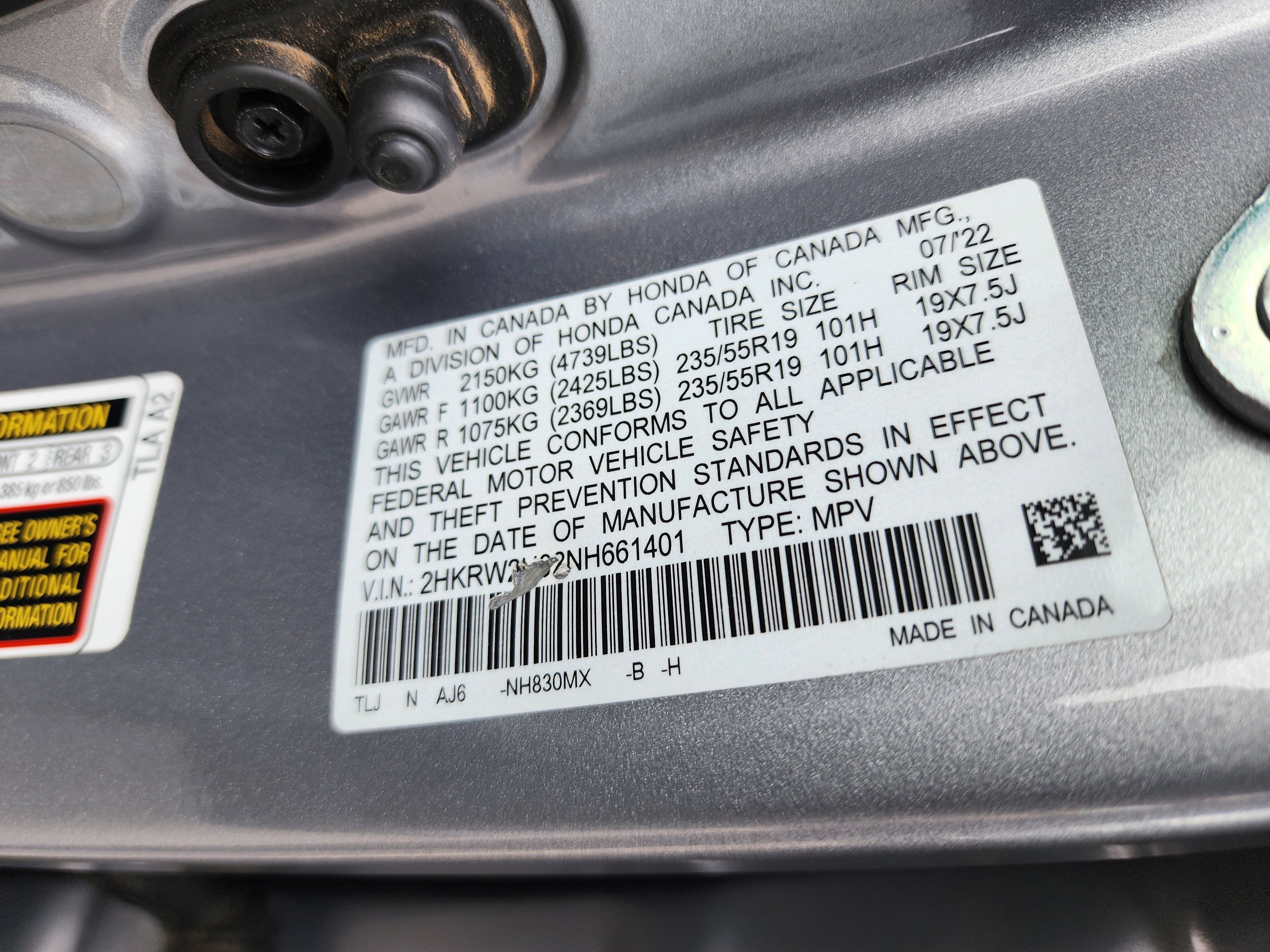 2022 Honda CR-V AWD Touring