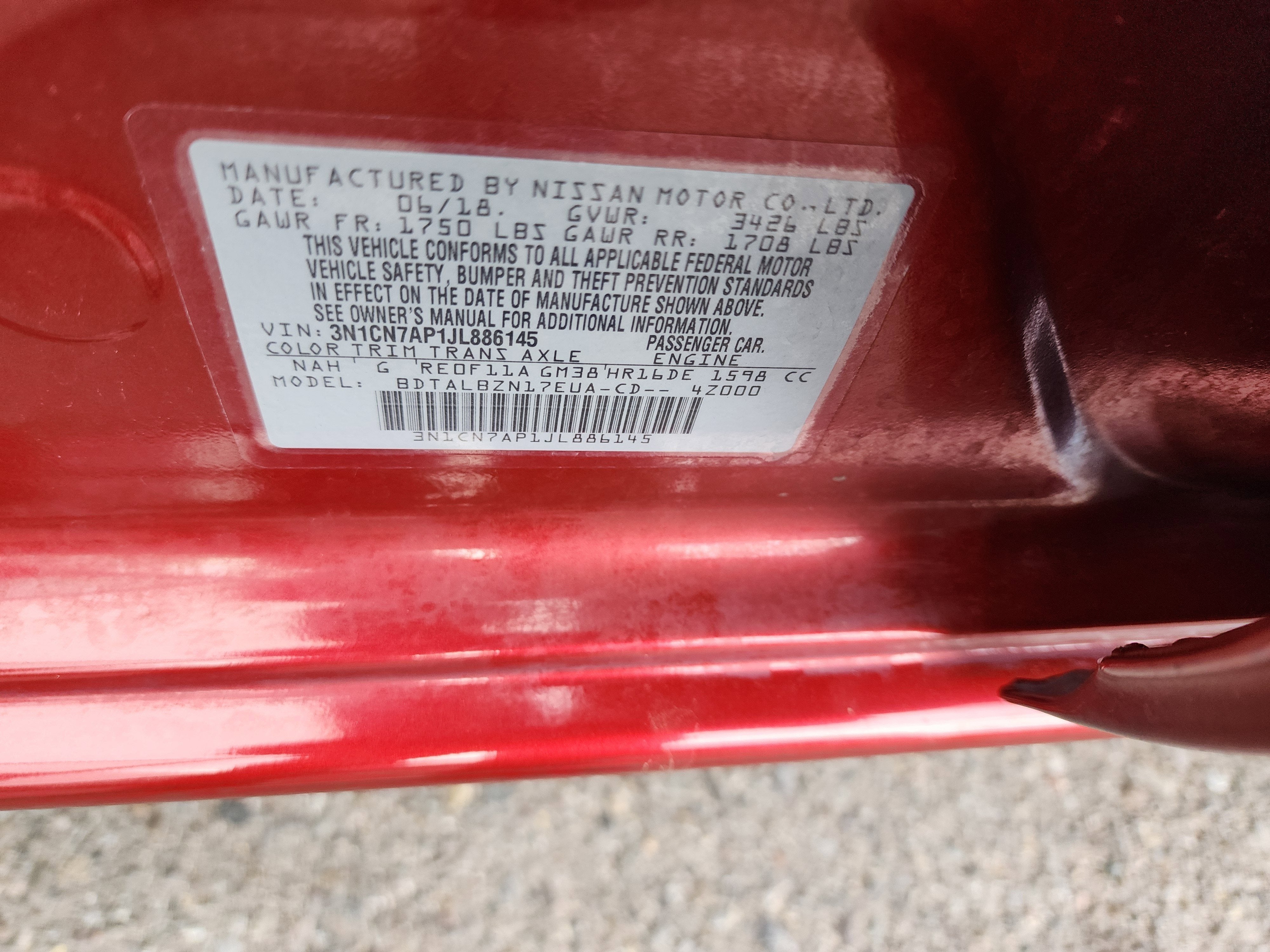 2018 Nissan Versa Sedan SV