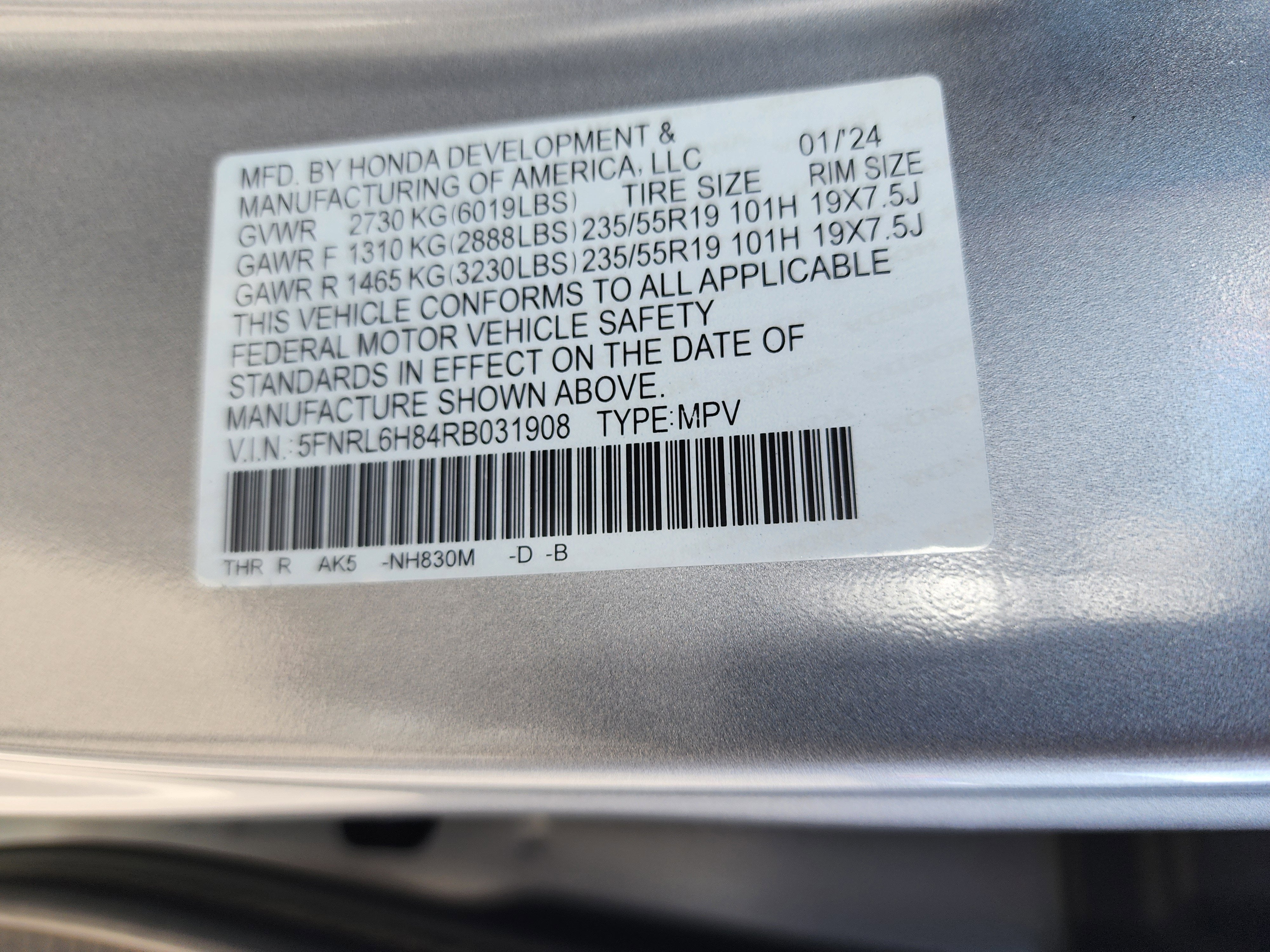 2024 Honda Odyssey Touring