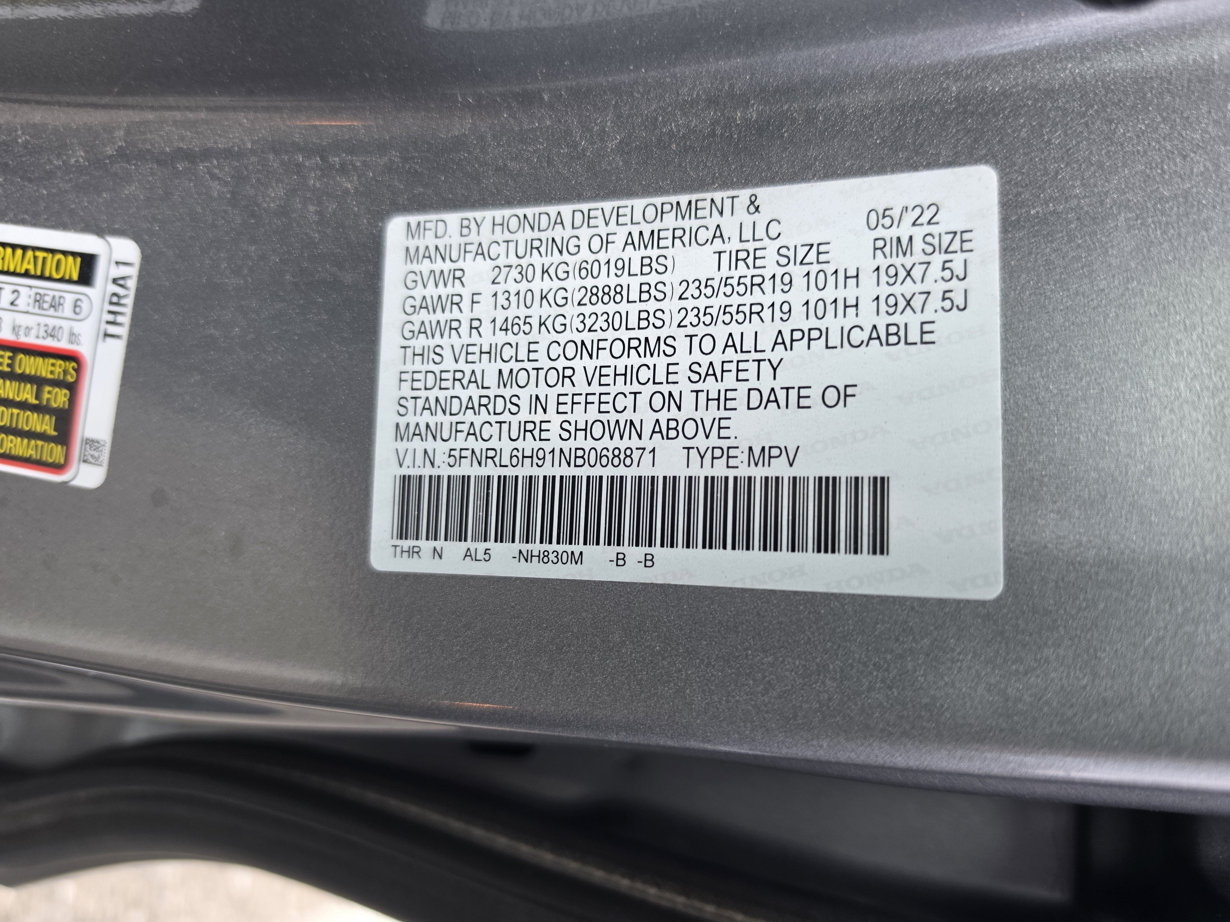2022 Honda Odyssey Elite