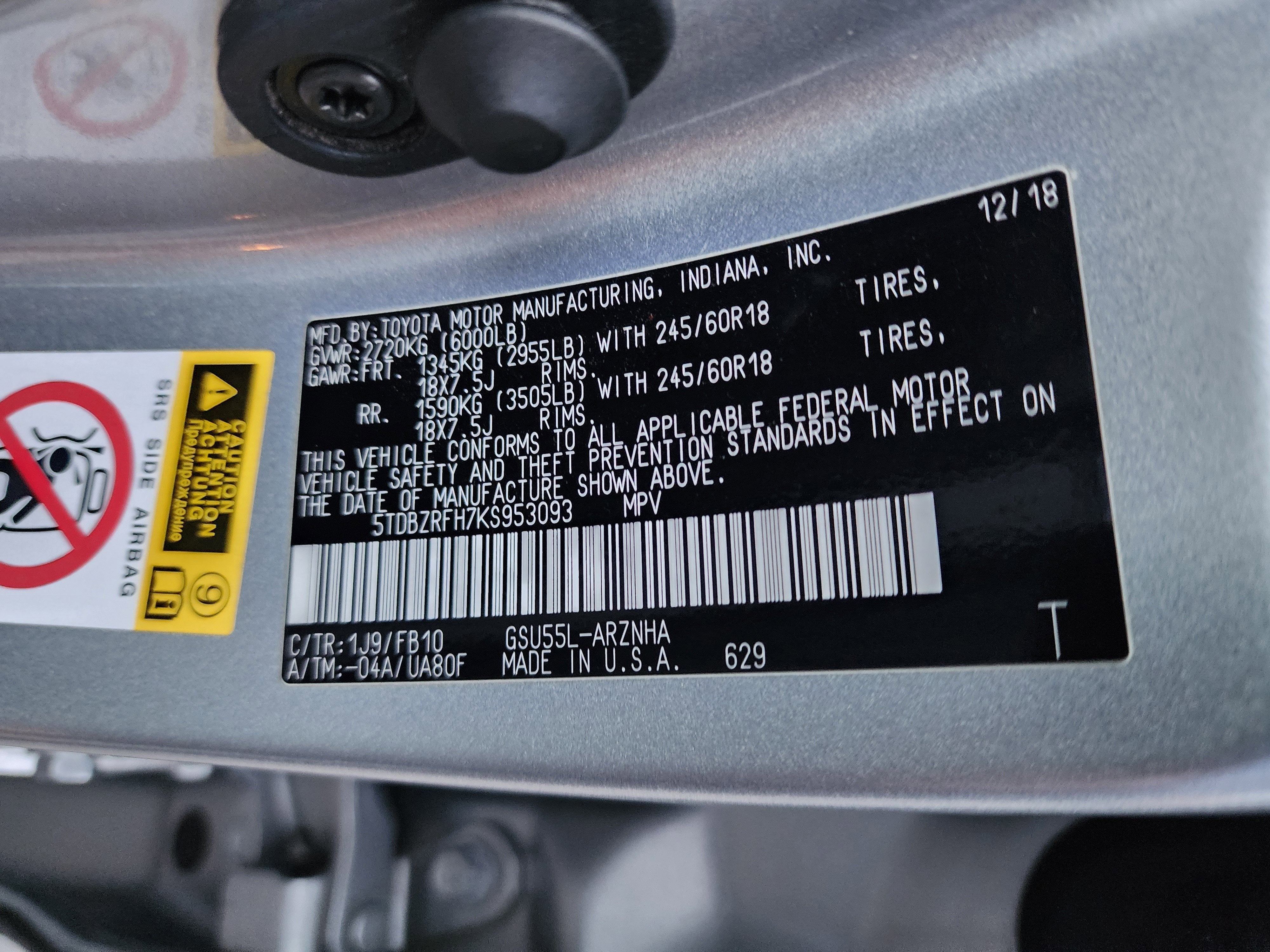 2019 Toyota Highlander LE