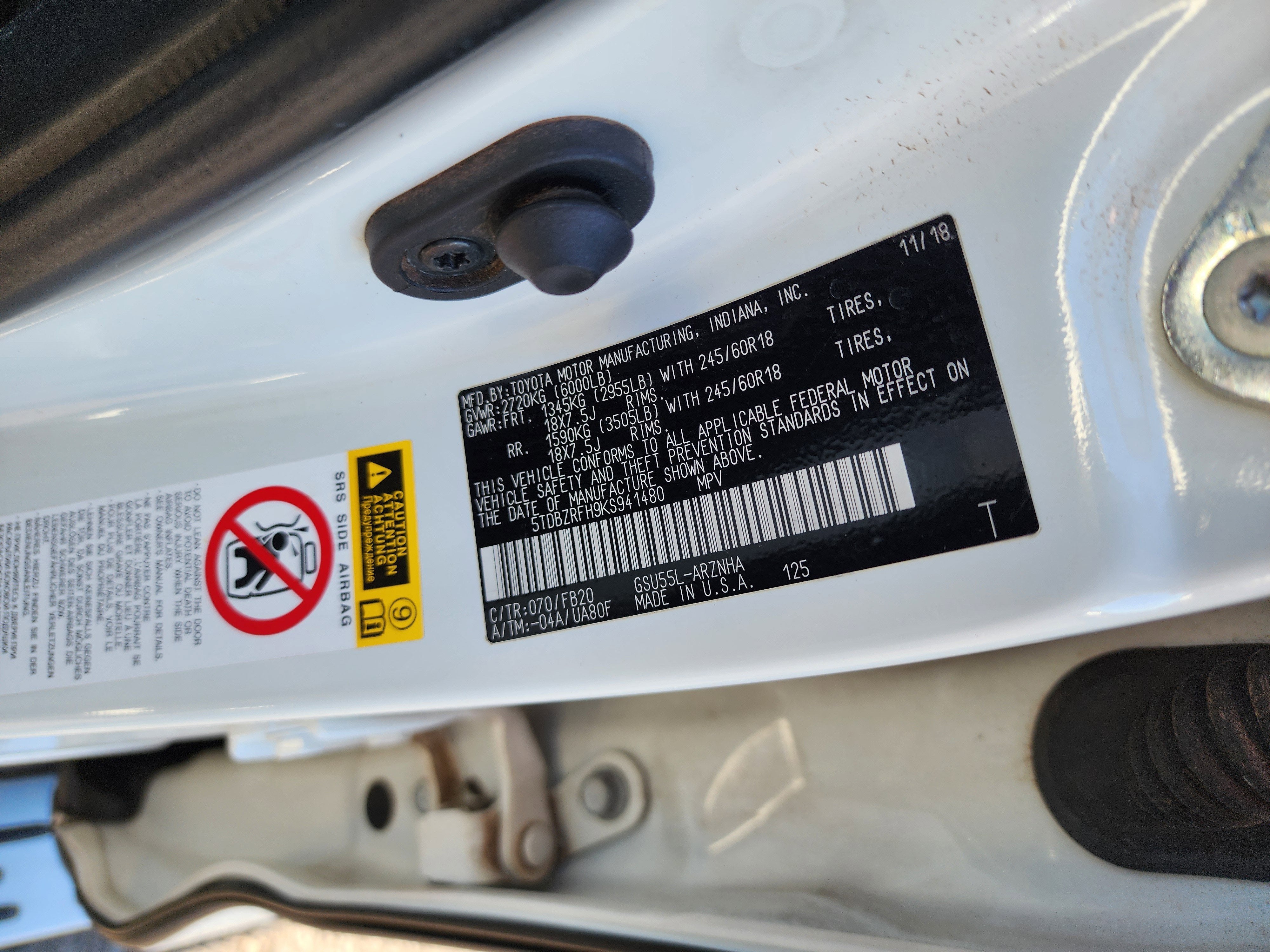 2019 Toyota Highlander LE