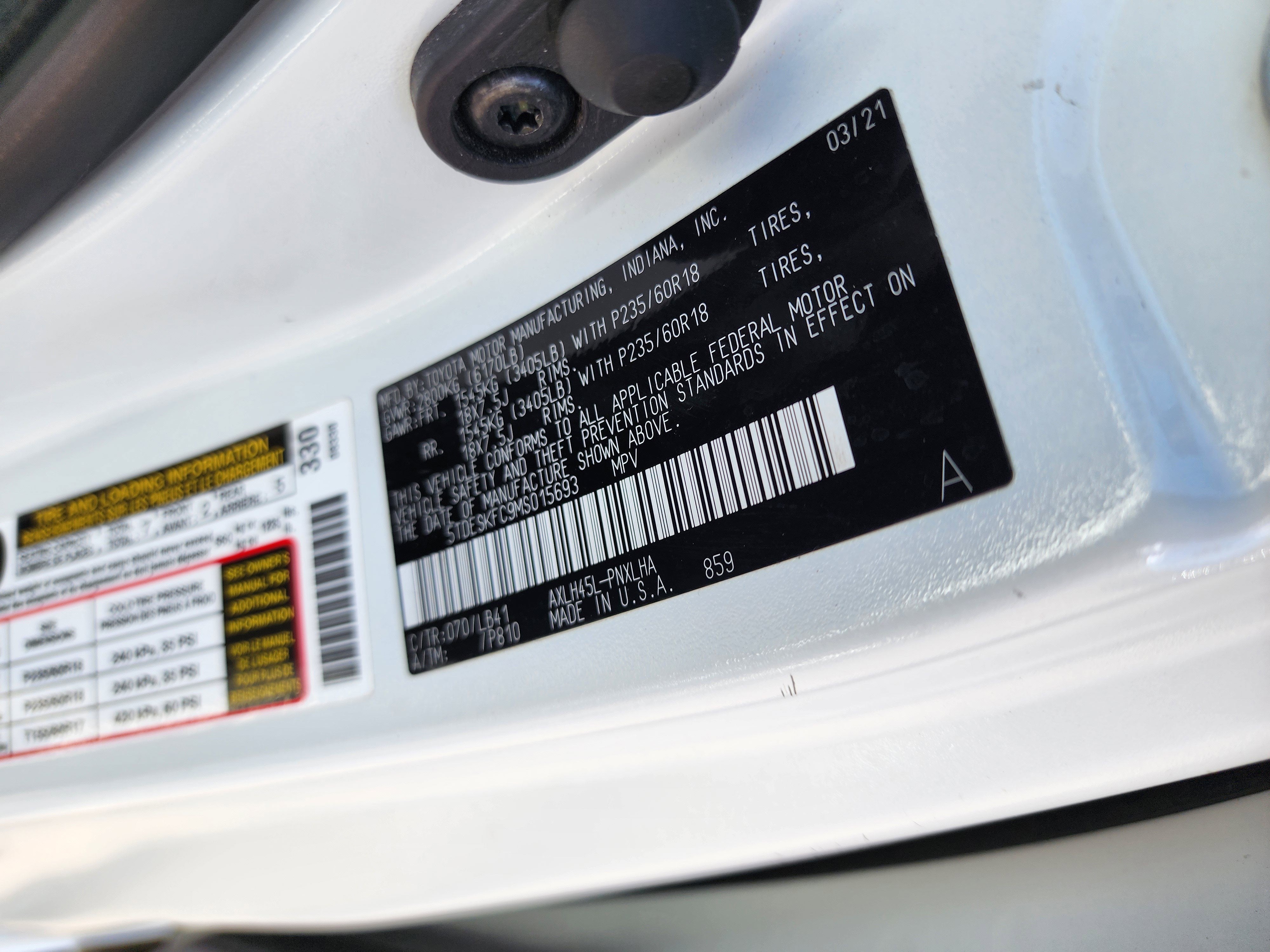 2021 Toyota Sienna Platinum