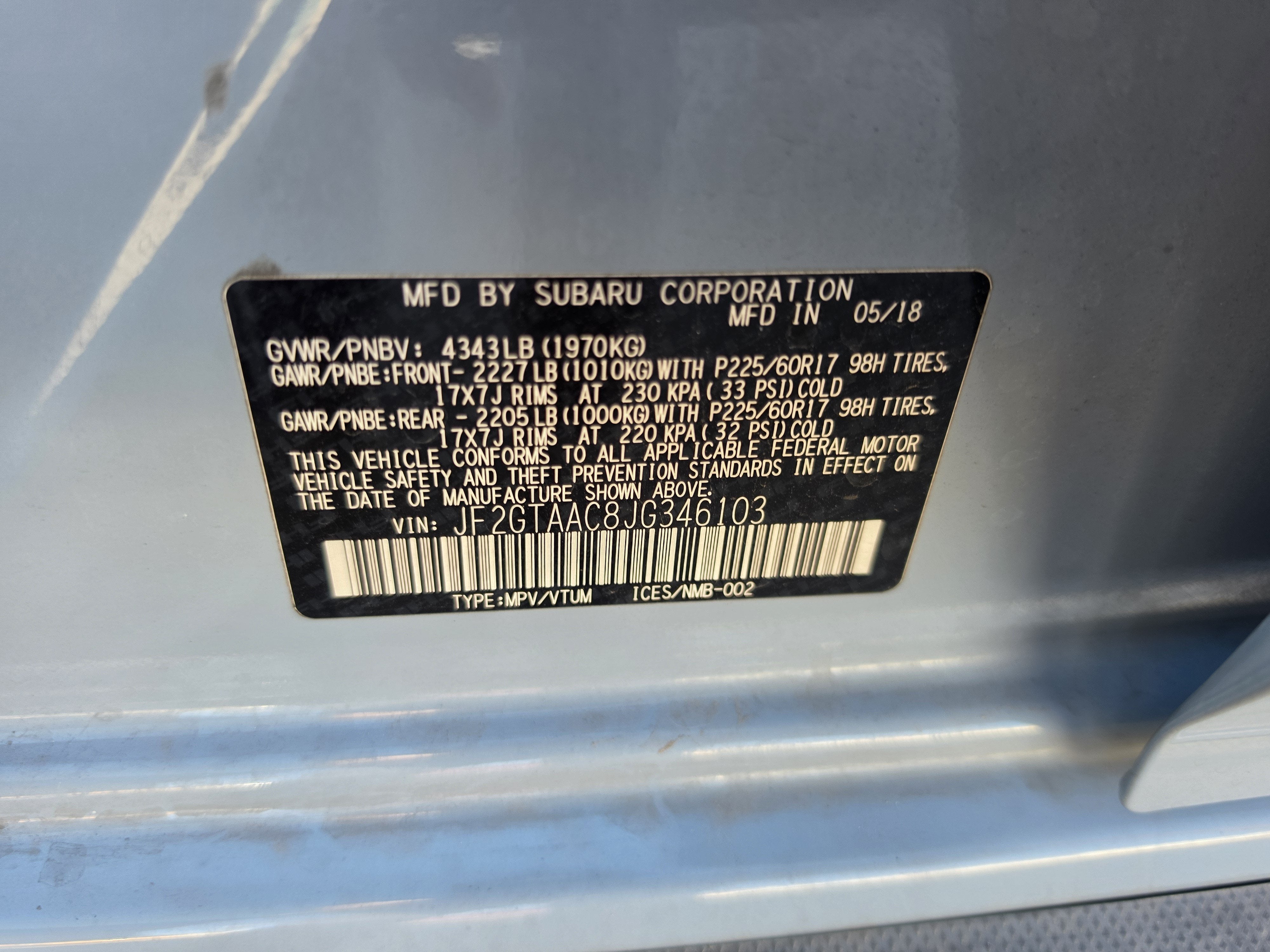 2018 Subaru Crosstrek 2.0i