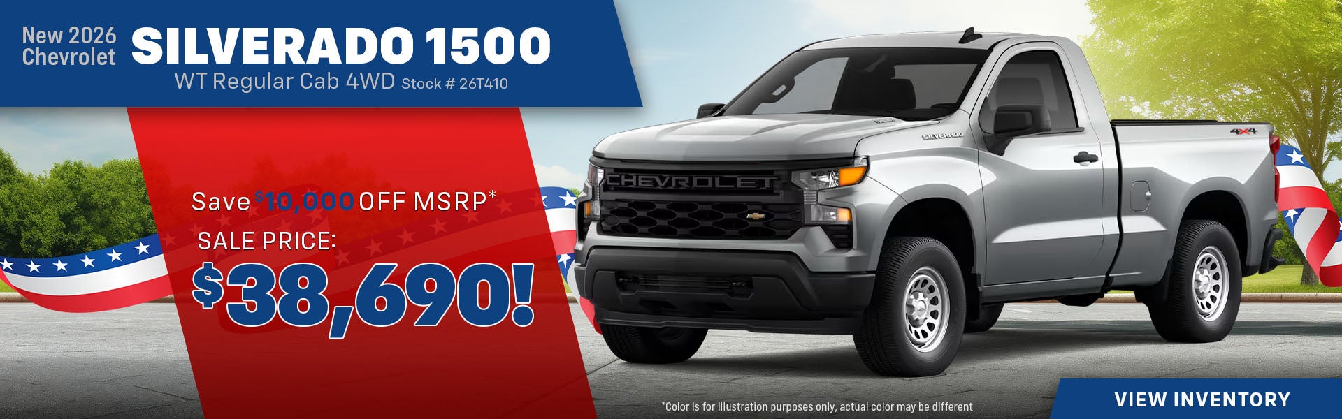 New 2026 Chevrolet Silverado 1500 WT Regular Cab 4WD