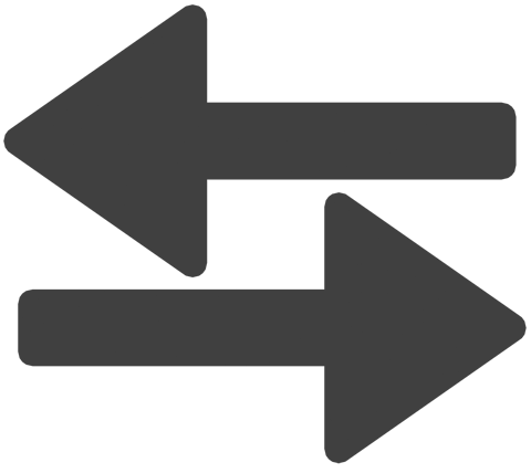 Two arrows pointing opposite directions